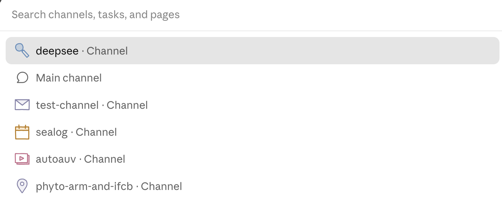 Screenshot of Duet channel search